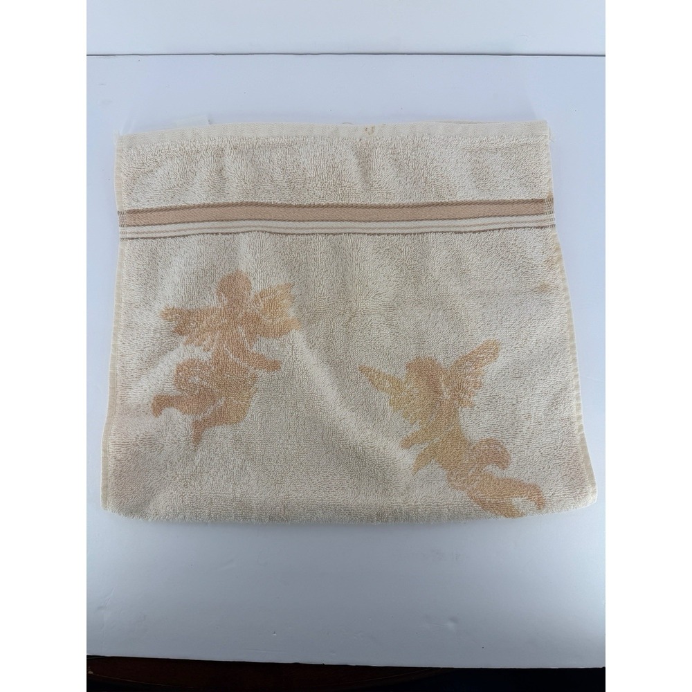 Vintage 90s Celestial Cherub Hand Towel Angels Whimsigoth Bathroom Decor